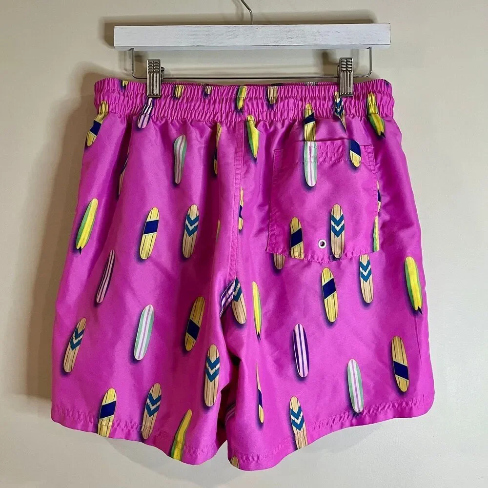 Old Navy Men’s Pink Surfboard Swim Trunks size Medium
